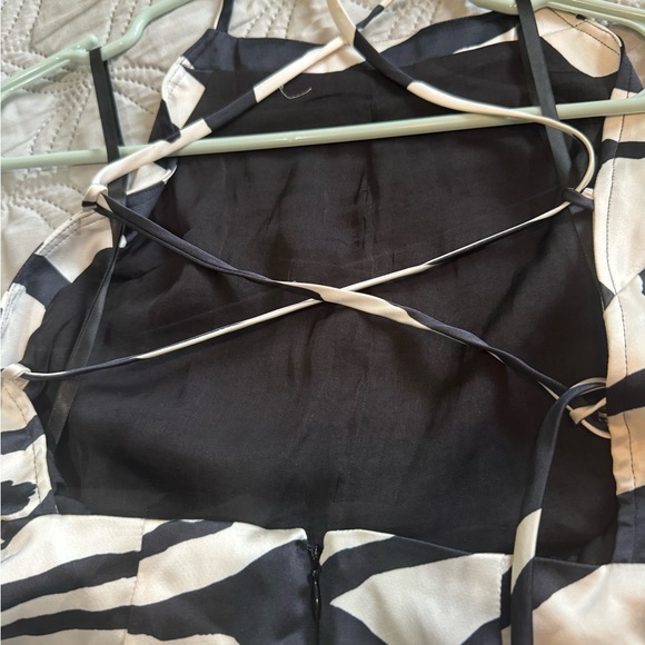 Free People Abby Satin lace up zebra print maxi dress with high split - Picture 11 of 14